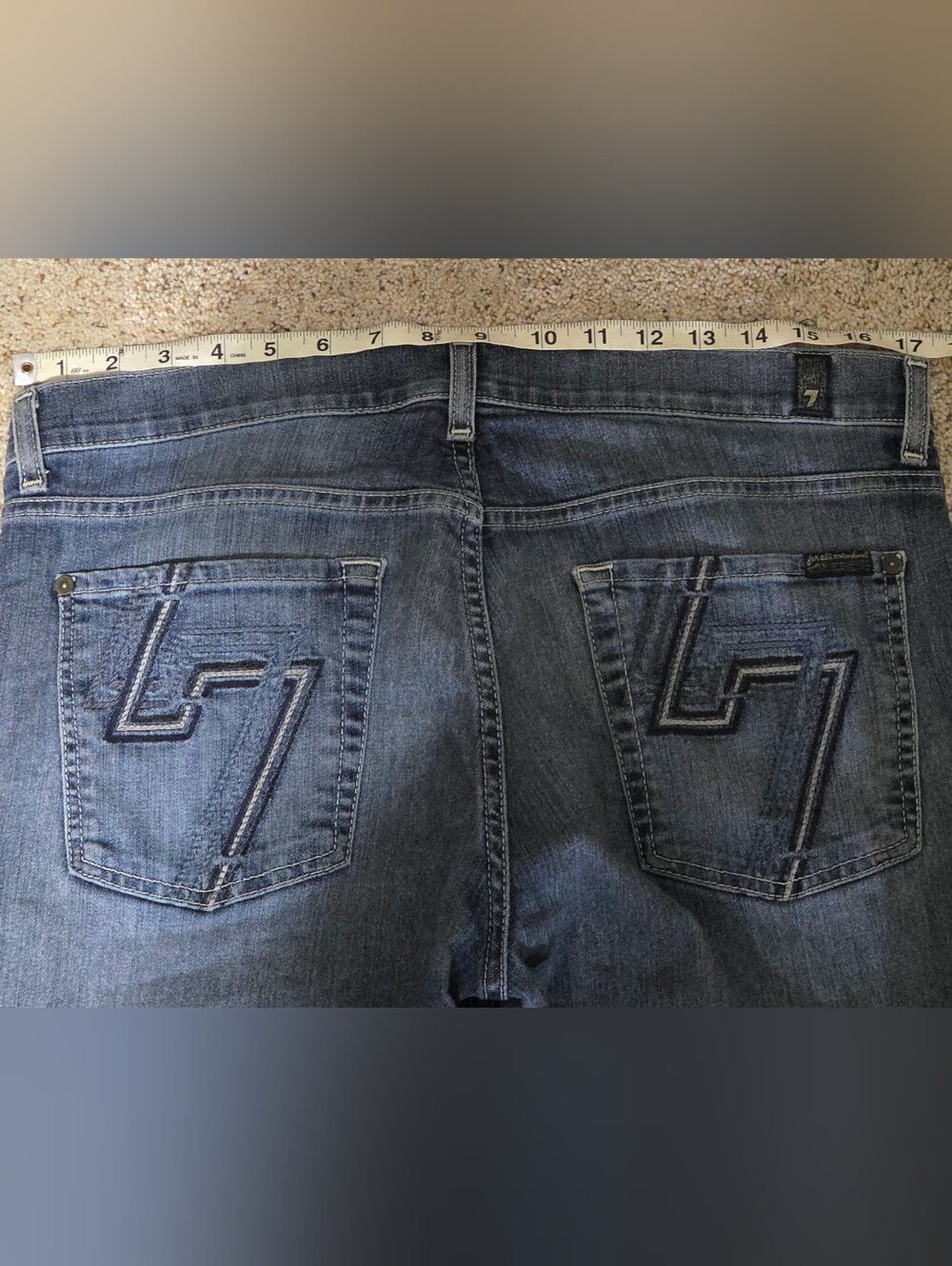 7 For All Mankind blue jeans Men's size 33 Length denim menswear